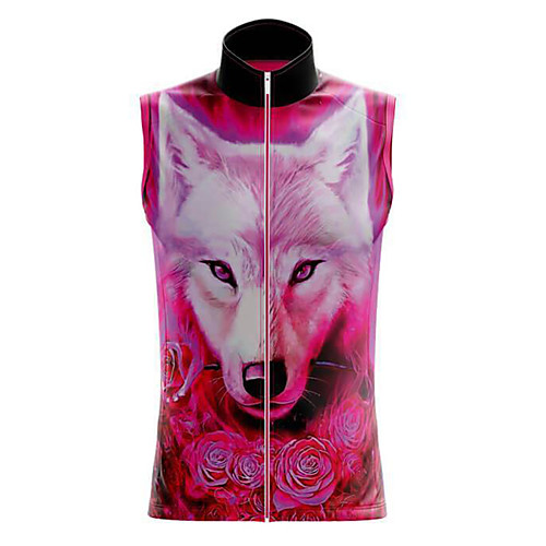 

21Grams Women's Sleeveless Cycling Jersey Summer Spandex Rose Red 3D Wolf Rose Bike Top Mountain Bike MTB Road Bike Cycling Quick Dry Moisture Wicking Sports Clothing Apparel / Stretchy / Athleisure