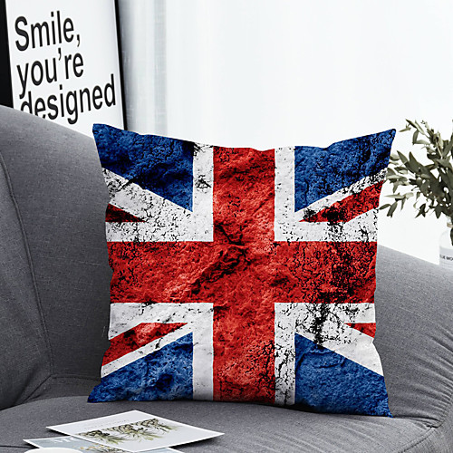 

1 Pc Polyester Pillow Cover Pillow Cover Flag Geometric 3D Simple Square Zipper Traditional Classic