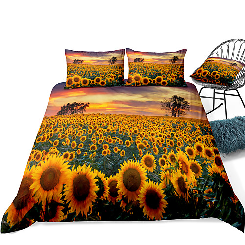

Duvet Cover Sets 3 Piece Rayon / Polyester 3D Rainbow Reactive Print Bohemian Style