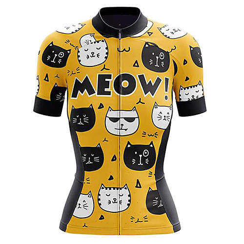 

21Grams Women's Short Sleeve Cycling Jersey Summer Spandex Polyester Black / Yellow Bike Jersey Top Mountain Bike MTB Road Bike Cycling Quick Dry Moisture Wicking Breathable Sports Clothing Apparel