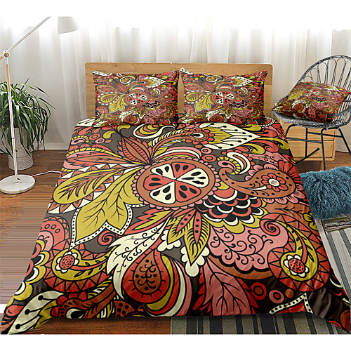 

Duvet Cover Sets 3 Piece Rayon / Polyester 3D Rainbow Reactive Print Bohemian Style