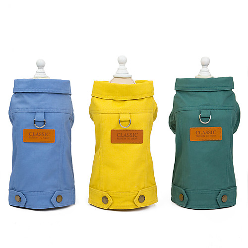 

Dog Cat Denim Jacket / Jeans Jacket Puffer / Down Jacket Solid Colored Cowboy Cute Dailywear Casual / Daily Winter Dog Clothes Puppy Clothes Dog Outfits Breathable Yellow Blue Green Costume for Girl