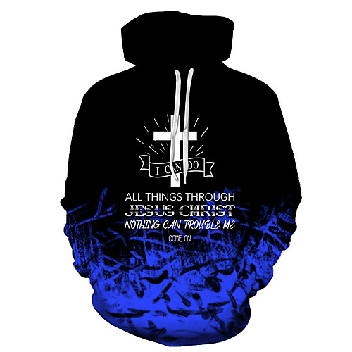

Men's Unisex Plus Size Pullover Hoodie Sweatshirt Graphic Prints Cross Print Hooded Casual Daily Holiday 3D Print Basic Designer Hoodies Sweatshirts Long Sleeve Blue Yellow Gray