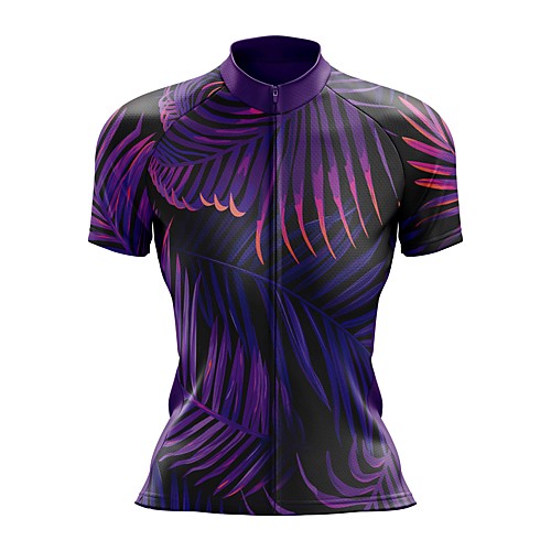 

21Grams Women's Short Sleeve Cycling Jersey Summer Spandex Purple Bike Top Mountain Bike MTB Road Bike Cycling Sports Clothing Apparel / Stretchy / Athleisure