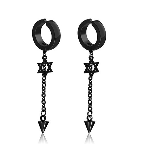 

Men's Earrings Classic Holiday Birthday Stylish Simple Stainless Steel Earrings Jewelry Silver / Black For Street Formal Date Festival 1pc