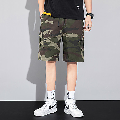 

Men's Chic & Modern Cargo Shorts Cycling Quick Dry Moisture Wicking Breathable Soft Outdoor Sports Casual Sports Shorts Tactical Cargo Pants Solid Colored Letter Short Sporty Drawstring Pocket