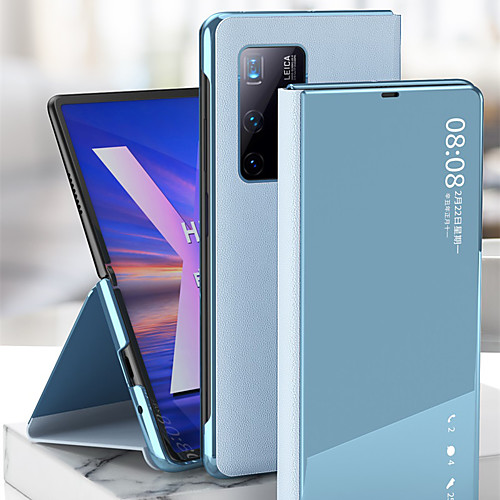 

Phone Case For Huawei Full Body Case Flip Huawei Mate X2 Shockproof Dustproof Solid Colored PU Leather TPU