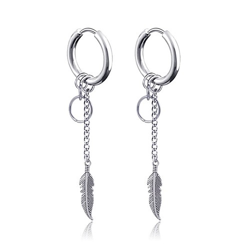 

Men's Earrings Classic Holiday Birthday Stylish Simple Stainless Steel Earrings Jewelry Silver / White For Street Formal Date Festival 1pc