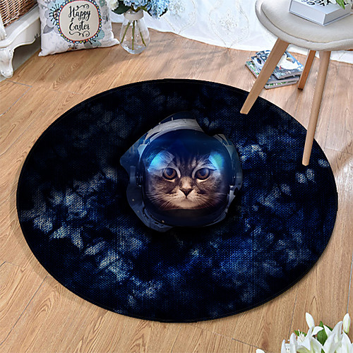 

Round 5mm Area Rugs Machine Made Polyster Non Skid Modern 3D