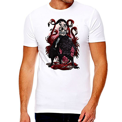 

Men's Unisex Tee T shirt Hot Stamping Graphic Graphic Prints Plus Size Print Short Sleeve Casual Tops Cotton Basic Designer Big and Tall White