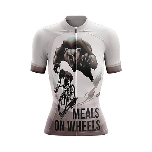 

21Grams Women's Short Sleeve Cycling Jersey Summer Spandex Grey Bear Bike Top Mountain Bike MTB Road Bike Cycling Sports Clothing Apparel / Stretchy / Athleisure