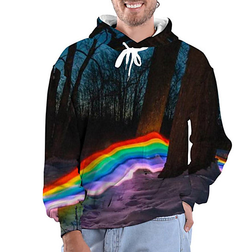 

Men's Pullover Hoodie Sweatshirt Graphic Prints Print Hooded Daily Sports 3D Print 3D Print Casual Hoodies Sweatshirts Long Sleeve Navy Blue