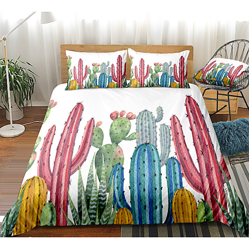 

Duvet Cover Sets 3 Piece Rayon / Polyester 3D Rainbow Reactive Print Bohemian Style