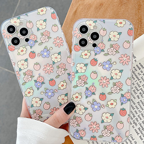 

Phone Case For Apple Back Cover iPhone 12 Pro Max 11 SE 2020 X XR XS Max 8 7 Shockproof Dustproof Geometric Pattern Flower TPU