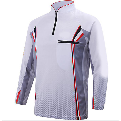 

CAWANFLY Men's Fishing Jacket Outdoor Long Sleeve UPF50 Quick Dry Waterproof Zipper Breathable UV Protection Jacket Top Autumn / Fall Spring Summer Athleisure Fishing Camping & Hiking White Dark Blue