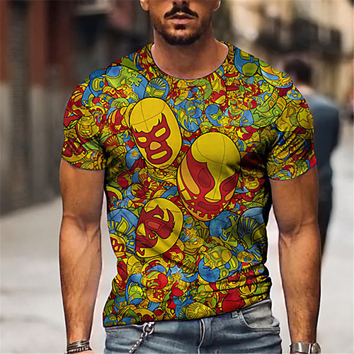 

Men's Tee T shirt 3D Print Graphic Skull Plus Size Short Sleeve Casual Tops Basic Designer Slim Fit Big and Tall A B C