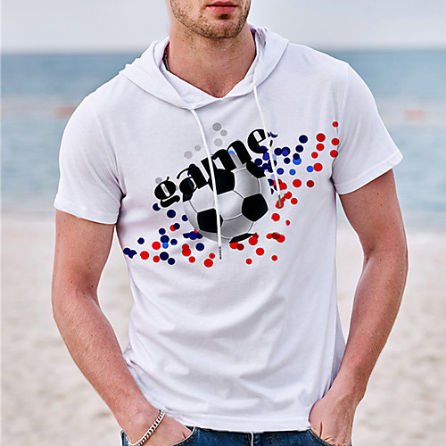 

Men's Unisex Tee T shirt Shirt Hot Stamping Graphic Prints Football Plus Size Short Sleeve Casual Tops Cotton Basic Designer Big and Tall White