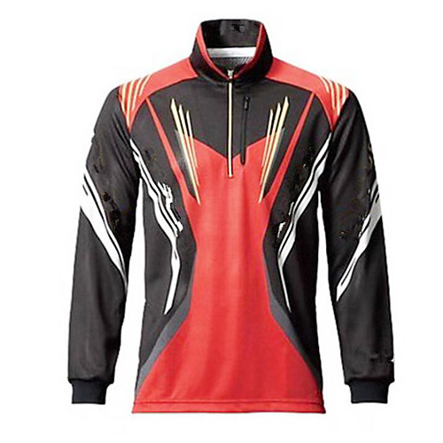 

CAWANFLY Men's Fishing Jacket Outdoor Long Sleeve UPF50 Quick Dry Waterproof Zipper Breathable UV Protection Jacket Top Autumn / Fall Spring Summer Athleisure Fishing Camping & Hiking Red / black
