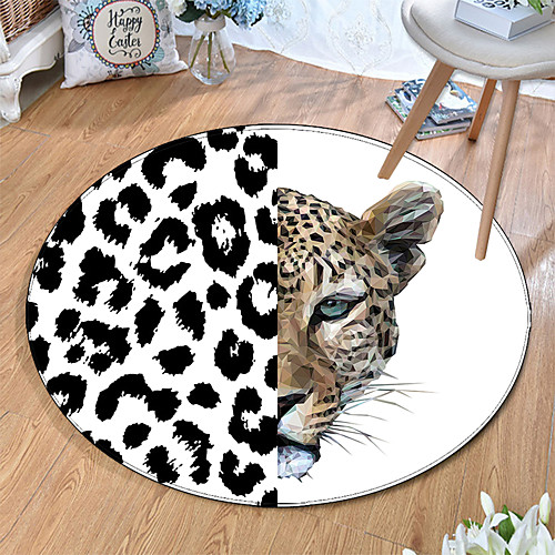 

Round 5mm Area Rugs Machine Made Polyster Non Skid Modern 3D