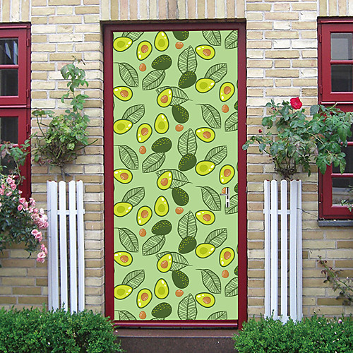 

2pcs Self-adhesive Creative Cartoon Papaya Door Stickers For Living Room Diy Decoration Home Waterproof Wall Stickers