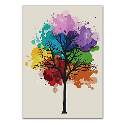 

Nursery Wall Art Canvas Prints Painting Artwork Picture Colorful Tree Plant Home Decoration Decor Rolled Canvas No Frame Unframed Unstretched