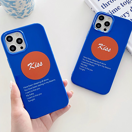 

Phone Case For Apple Back Cover iPhone 12 Pro Max 11 SE 2020 X XR XS Max 8 7 Shockproof Dustproof Word / Phrase Solid Colored TPU