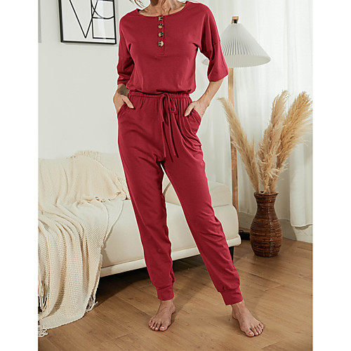 

2021 spring and summer new amazon ebay sexy v-neck short-sleeved button casual jumpsuit