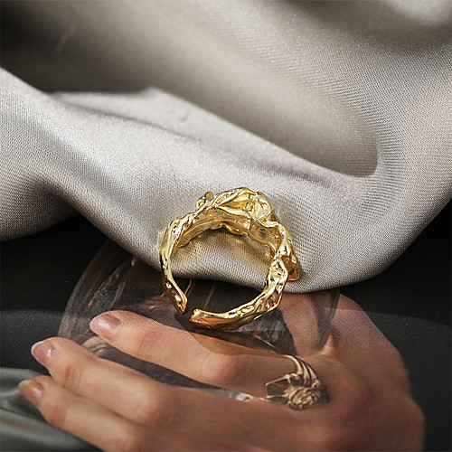 

Open Cuff Ring Retro Gold Alloy Simple Punk European 1pc One Size