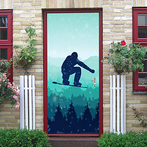 

2pcs Self-adhesive Creative Door Stickers Aerial Trapeze Living Room Diy Decorative Home Waterproof Wall Stickers