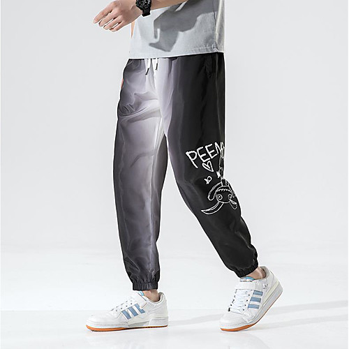

Men's Fashion Casual / Sporty Chinos Sweatpants Pants Graphic Blue Black