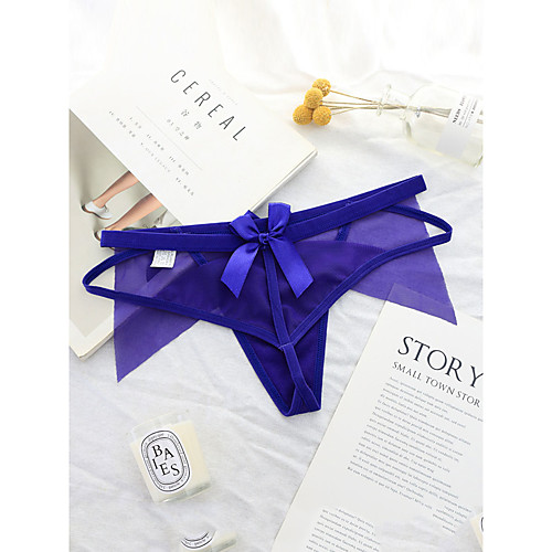 

Women's Bow G-strings & Thongs Panties Micro-elastic Low Waist 1 PC Purple One-Size