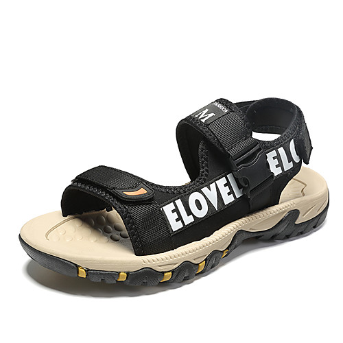 

Men's Sandals Flat Sandals Casual Daily Beach Canvas Breathable Non-slipping Wear Proof Black Grey Black Spring Summer