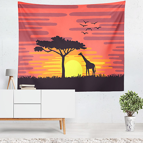 

Landscape Animal Wall Tapestry Art Decor Blanket Curtain Hanging Home Bedroom Living Room Decoration Polyester