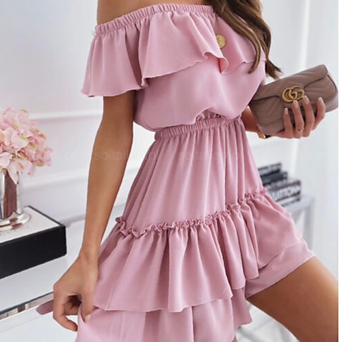 

Women's A Line Dress Short Mini Dress Blue Blushing Pink White Sleeveless Solid Color Spring Summer Casual 2021 S M L XL 2XL