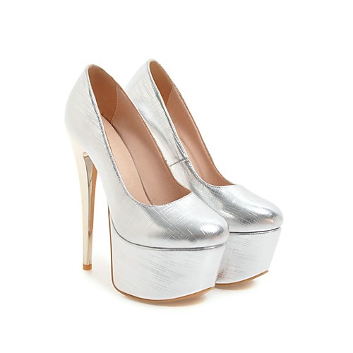 

Women's Heels Stiletto Heel Round Toe PU Synthetics Red Pink Gold
