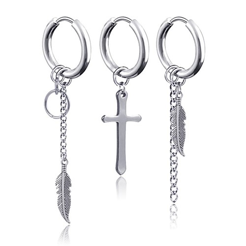 

Men's Earrings Classic Holiday Birthday Stylish Simple Stainless Steel Earrings Jewelry Gray / Silver / White For Street Formal Date Festival 1pc