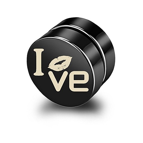 

Men's Earrings Classic Holiday Birthday Stylish Simple Stainless Steel Earrings Jewelry Black For Street Formal Date Festival 1pc