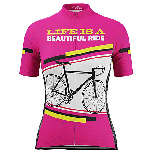 

21Grams Women's Short Sleeve Cycling Jersey Summer Spandex Polyester Red Rose Red Bike Jersey Top Mountain Bike MTB Road Bike Cycling Quick Dry Moisture Wicking Breathable Sports Clothing Apparel