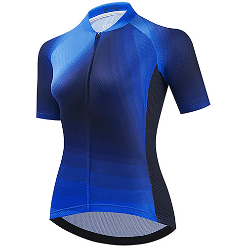 

21Grams Women's Short Sleeve Cycling Jersey Summer Spandex Blue Gradient Bike Top Mountain Bike MTB Road Bike Cycling Sports Clothing Apparel / Stretchy / Athleisure