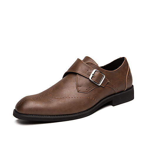 

Men's Oxfords Formal Shoes Dress Shoes Comfort Loafers Business Classic Wedding Office & Career Walking Shoes PU Non-slipping Wear Proof Black Brown Fall Spring