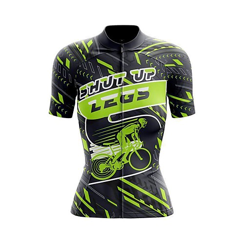 

21Grams Women's Short Sleeve Cycling Jersey Summer Spandex Green Lightning Bike Top Mountain Bike MTB Road Bike Cycling Sports Clothing Apparel / Stretchy / Athleisure