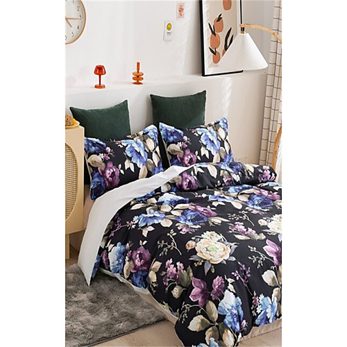 

3-Piece Duvet Cover Set Hotel Bedding Sets Comforter Cover with Soft Lightweight Microfiber Include 1 Duvet Cover 2 Pillowcases for Double/Queen/King(1 Pillowcase for Twin/Single)