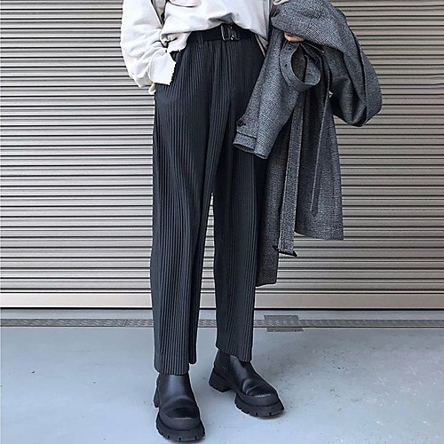 

Men's Sporty Casual / Sporty Breathable Soft Daily Weekend Pants Chinos Pants Solid Color Full Length Baggy Black Grey Brown