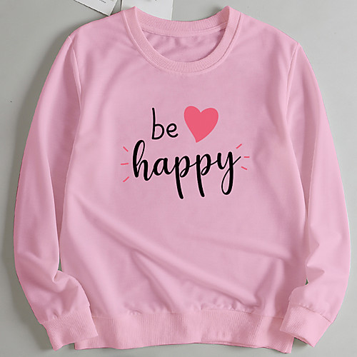 

Women's Unisex Pullover Sweatshirt Heart Letter Casual Other Prints Casual Hoodies Sweatshirts Loose Wine Red Blushing Pink Red