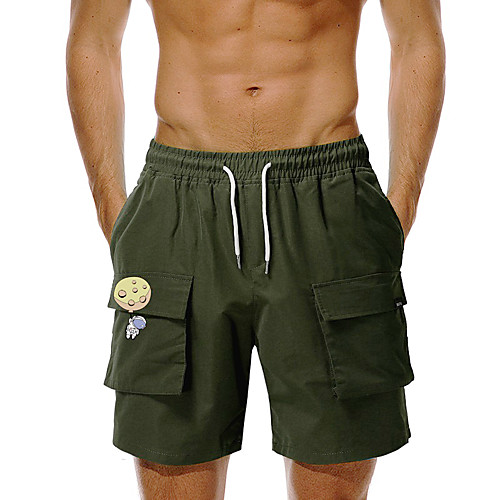 

Men's Casual / Sporty Cargo Shorts Straight Shorts Pants Graphic Army Green Black