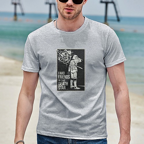 

Men's Tee T shirt Hot Stamping Graphic Prints Astronaut Plus Size Print Short Sleeve Casual Tops Cotton Basic Designer Big and Tall White Black Gray