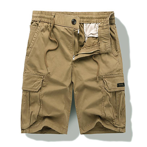 

Men's Shorts Cargo Chinos Shorts Pants Solid Color Black Grey Khaki