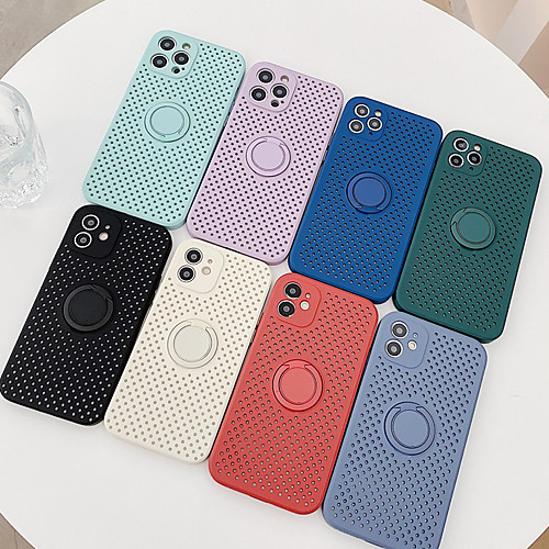 

Phone Case For Apple Back Cover iPhone 12 Pro Max 11 SE 2020 X XR XS Max 8 7 Shockproof Dustproof with Stand Solid Colored TPU