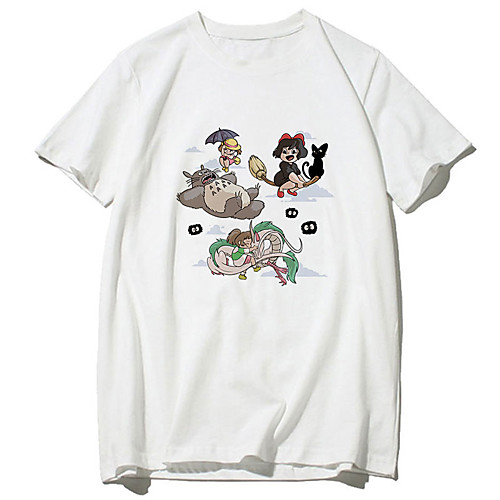 

Inspired by Totoro Cosplay Anime Cartoon Polyester / Cotton Blend Print Harajuku Graphic Kawaii T-shirt For Women's / Men's