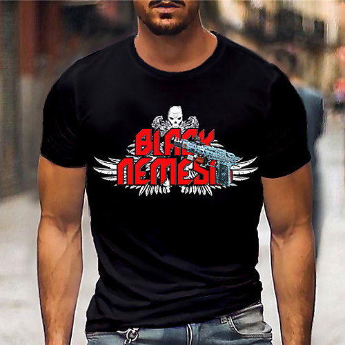 

Men's Unisex Tee T shirt Hot Stamping Graphic Prints Letter Plus Size Print Short Sleeve Casual Tops Basic Designer Big and Tall Black Gray